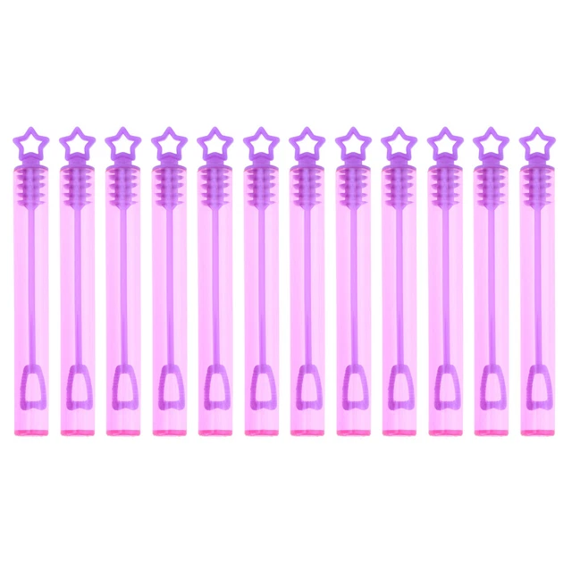 12 piezas Botella de burbujas de jabón vacío para niños Juguete de burbujas para fiesta de cumpleaños (púrpura) HY#U