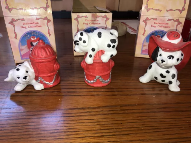 Lot of 3 Young's Inc. Collectible Dalmation Figurines From 1997 Vintage