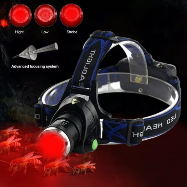 Rotlicht LED Stirnlampe Scheinwerfer für Astronomie Luftfahrt Nachtsicht Zoom
