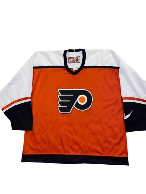 VTG Blank Nike Team Sports Philadelphia Flyers White Orange NHL Hockey Jersey XL