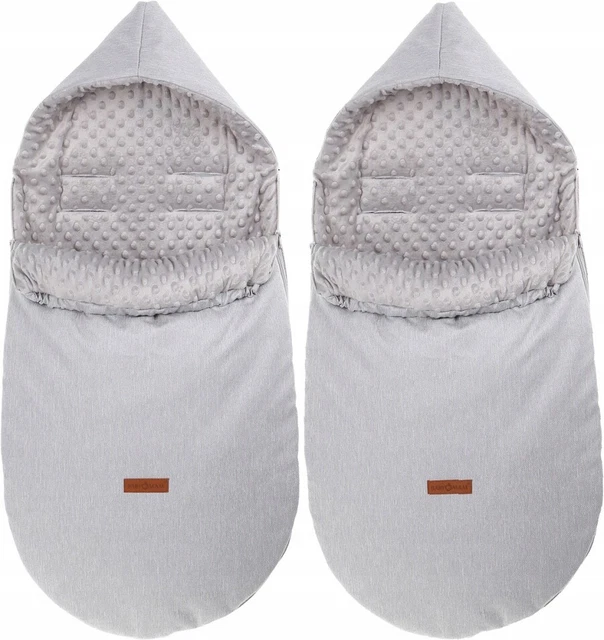 Universal Hooded Footmuff Pushchair Stroller Buggy Dimple Light Grey/Grey