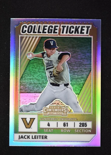 2022 Elite Extra Edition College Tickets Optic Holo #CTO-3 Jack Leiter