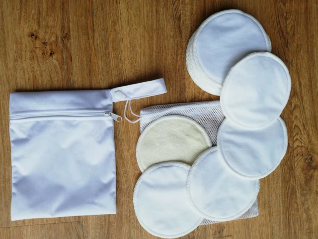 Almohadillas blancas lavables Greenbabiesuk 12 x 10 cm bambú lactancia materna reutilizable