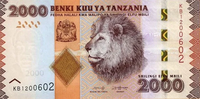 ND 2020 Tanzania 2000 shillings. Tanzanian Palm Tree Uncirculated Banknotes