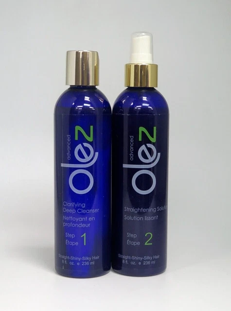 OLEZ Advanced 8 fl oz, paso de aclaración 1 y paso de enderezamiento 2 *paquete doble*
