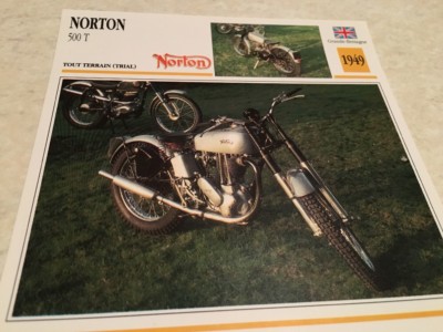 Dominator Norton 500 dominator model 7 1949 fiche carte moto passion collection Atlas 