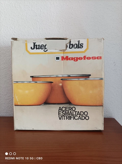 INCLUYE 1 BOL de 21 CM MAS SU CAJA ORIGINAL MAGEFESA COCINA VINTAGE BOLS ACERO
