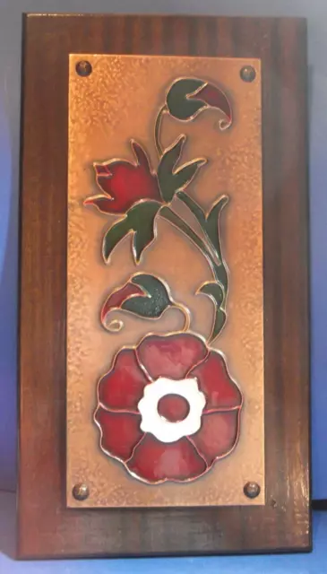 Aethra FLOWER Wall Plaque Hand Made In Greece Crafted Copper With Enamel Paint !