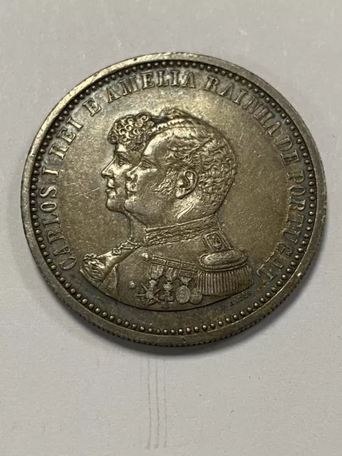 Portugal - 1898 - 500 Reis Silver Coin