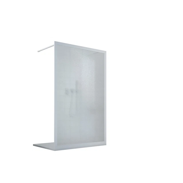 Pared De Ducha Walk In Free 120 Cm H 185 De Acrílico Blanco Mod. Beatrix Central