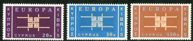Cyprus 1963 Europa Scott #229-231, SG 234-236 Mint NH Cat $64.00