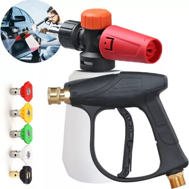 Snow Foam Lance Cannon Soap Bottle Sprayer for Pressure Washer Gun Car Wash 1/4”