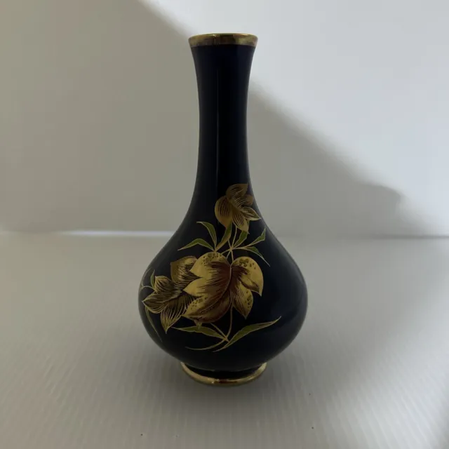Royal Porzellan Bavaria KPM Colbat Blue & Gold Vase