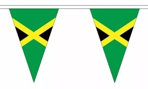 33ft Jamaican Independence Day Jamaica Caribbean Triangle Flag Party Bunting 2