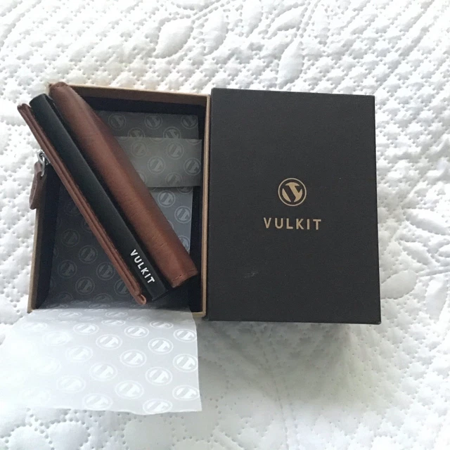 VULKIT Portafoglio Da Uomo A Tre Ante Pop-up, In Pelle, Con