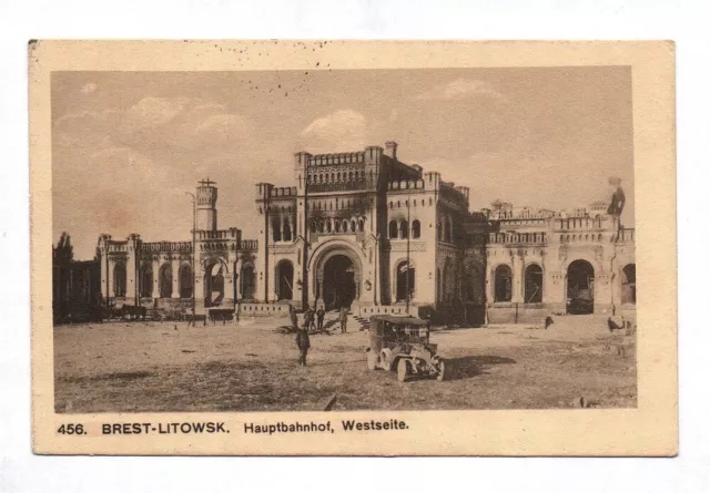 Ak Brest-Litowsk Stazione Centrale Westseite 1917 Cartolina di Campo