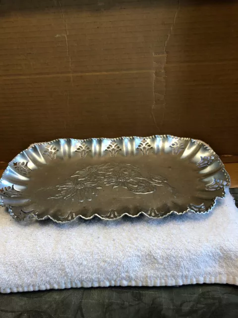 Vintage Farber & Shlevin Hand Wrought Aluminum Serving Tray