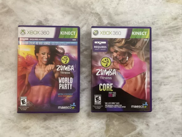 ZUMBA FITNESS CORE Party Your Abs Off + Kinect Adventures XBOX 360 GAMES  NEW 