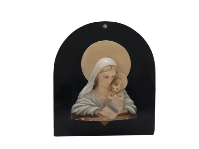 Antico Quadro Madonna Capoletto Cornice In Bagalite Anni 30-40