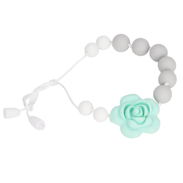 (Grigio)Bracciale Per La Dentizione Collana Masticabile Flessibile In Silicone