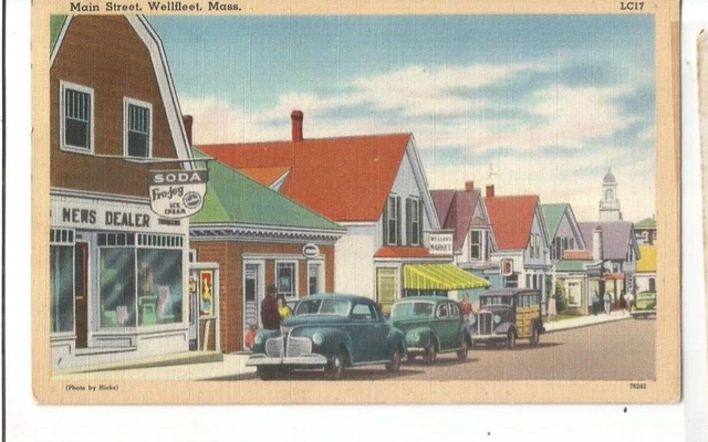 Main Street Wellfleet Massachusetts Mass Ma Fro Joy Ice Cream Pm 1953 Cars Auto