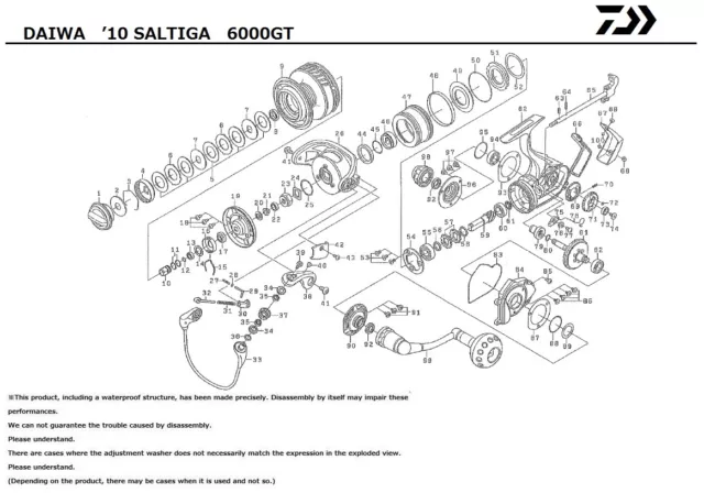DAIWA '10 SALTIGA 6000GT Parts Order-B $360.20 - PicClick