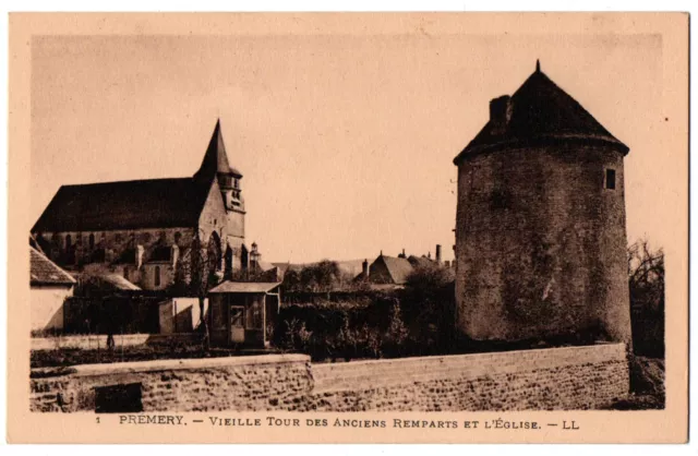 CPA 41 - PREMERY (Loir et Cher) - 1. Vieille Tour des anciens Remparts et Eglise