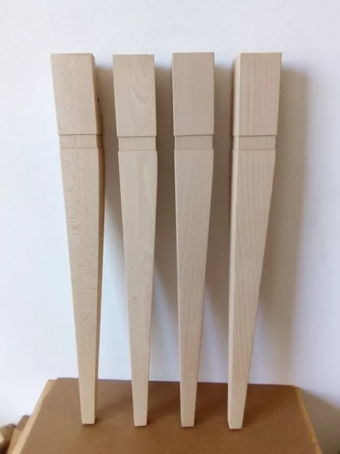 Gambe in legno per tavolo modello "SPILLO 2 FACCE" - Set di 4 pz. con Piastre