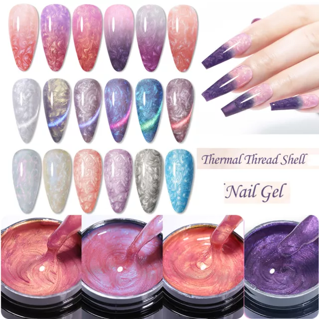 LILYCUTE Thermal Thread Gel Nail Polish Shell Cat Magnetic Gel Varnish Soak Off