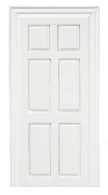 Dolls House False Door White 6 Panel Wooden Miniature 1:12 Building Component