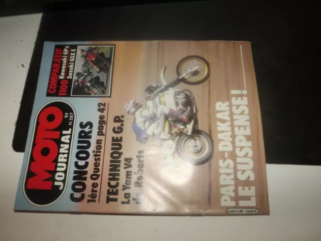 ** Revue Moto Journal n°587 Paris Dakar - 1100 Kawa GPZ  et Suzuki GSX E