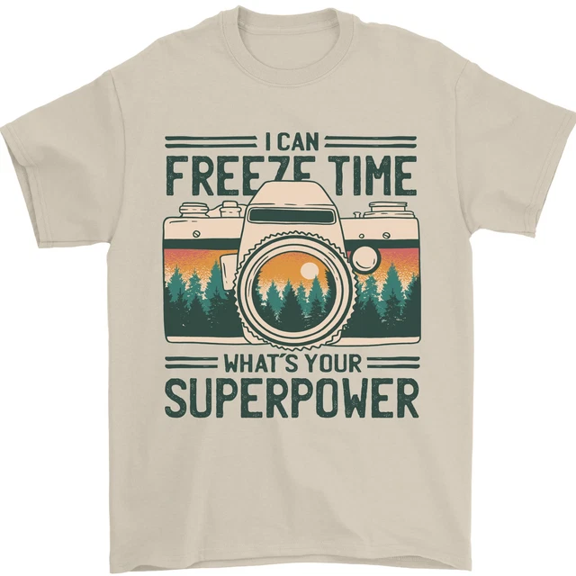 T-shirt da uomo Freeze Time Photography Photographer 100% cotone