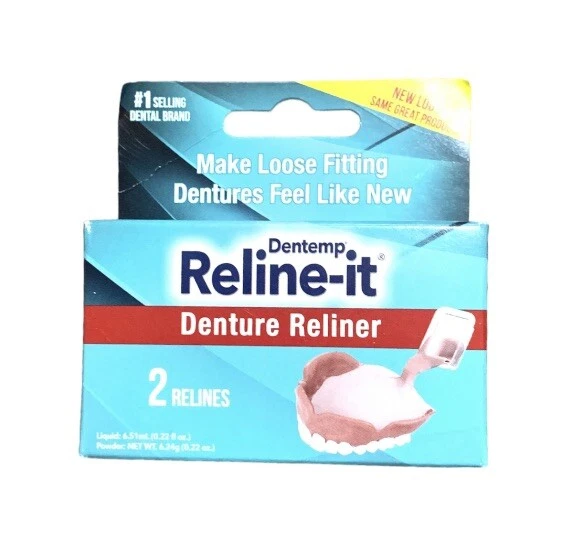 DENTEMP RELINEIT DENTURE Reliner for Upper & Lower Dentures Zinc Free