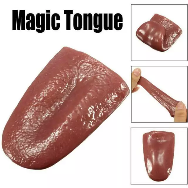 Halloween Trick Magic Horrible Tongue Fake Tounge Realistic Elasticity Prop Gift