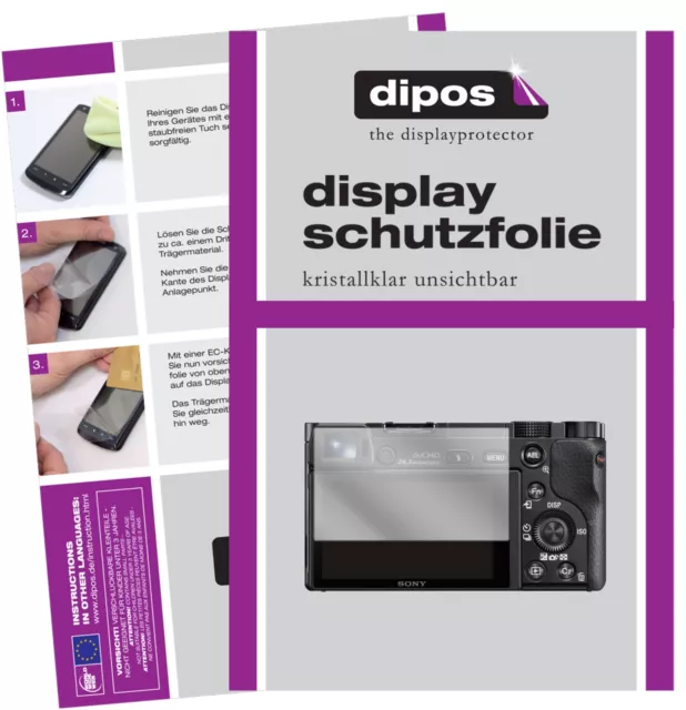 2x Schutzfolie für Sony Alpha 6000 klar Displayschutzfolie Folie Display Schutz