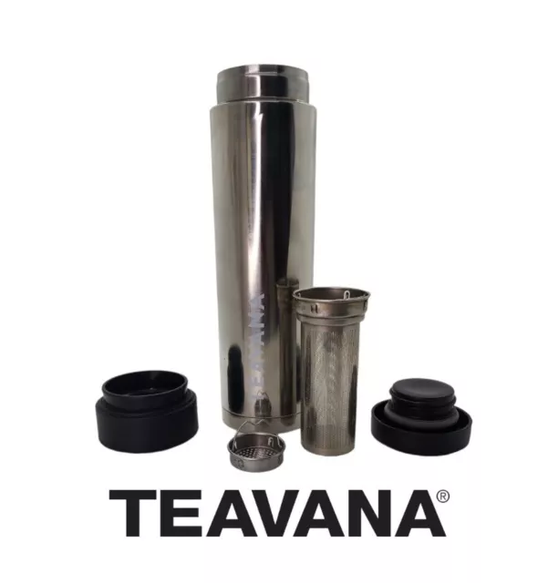 TEAVANA 5 Piece Stainless Steel Tea Infuser & Thermos 16.9 oz / 500ml EXCELLENT!