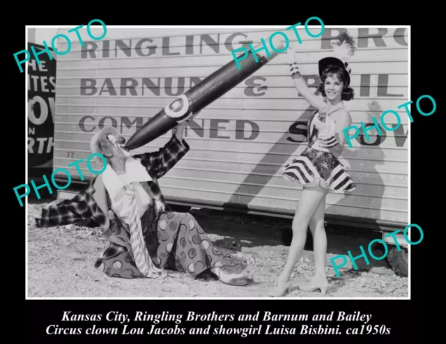 OLD 6 X 4 PHOTO OF KANSAS RINGLING BROS BARNUM & BAILEY CIRCUS CLOWN c1950s