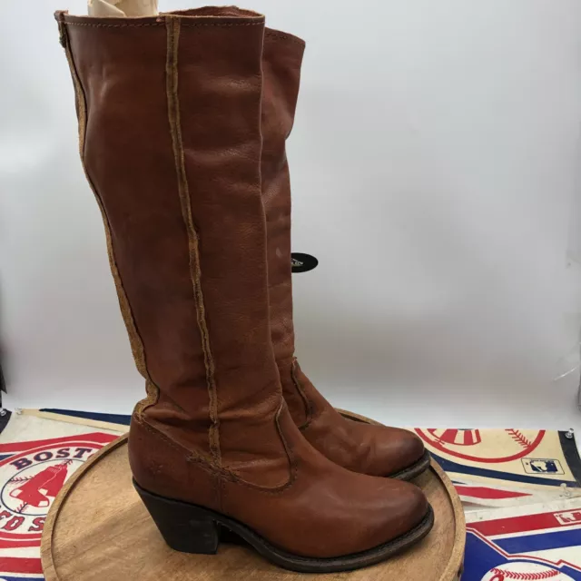 FRYE Womens Leslie Artisan Brown Leather Western Cowgirl Tall Boot Size 10 B