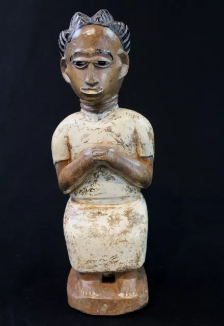 Art Afrikanisch - Antik“ Colon “ Agni Anyi Frau Sitzfläche Seltene Holz - 22 CMS 2