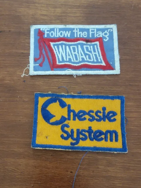 Vtg Railroad Train Patch Lot  WABASH Follow The Flag & Chessie System Railway