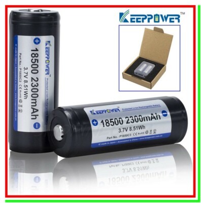 Free Box 2 Batterie Pile Ricaricabili Litio 14650 1100mAh Pin Button Top PCB 