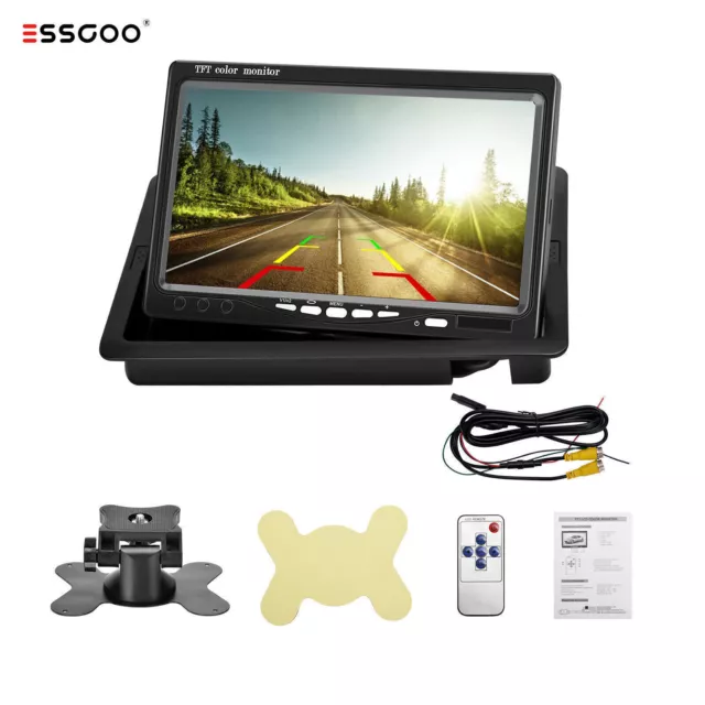 ESSGOO 7"LCD TFT Color Screen Car Monitor LED for Car Rear View Backup Camera