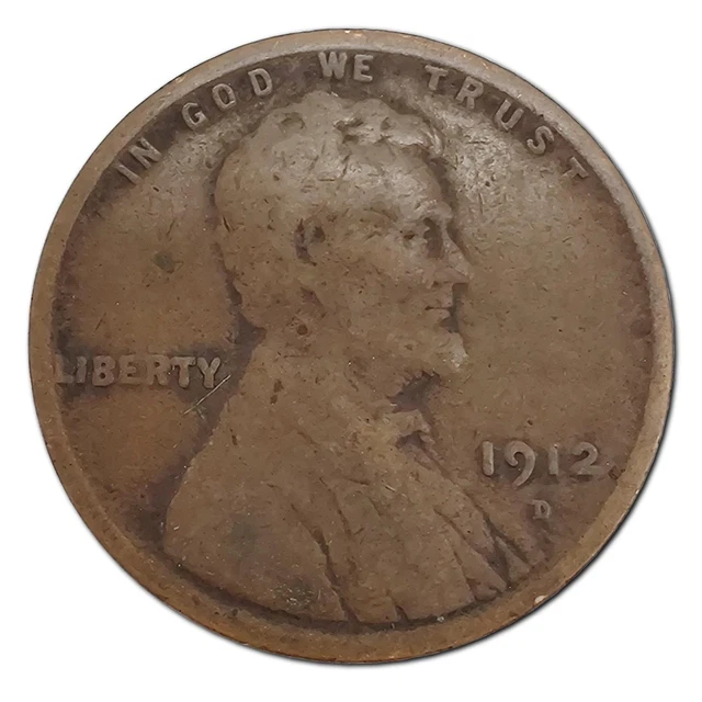 1912-D Lincoln Wheat Cent Penny AG About Good Copper
