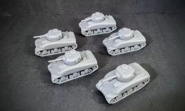 Flames of War U.S. M4A1  Sherman Tank Platoon lot X5 resin