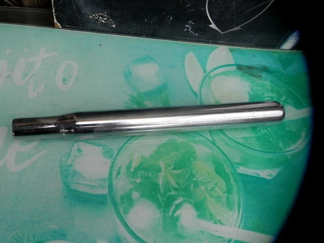 Tube tige de selle vélo ancien vintage acier chromé 25,3 mm