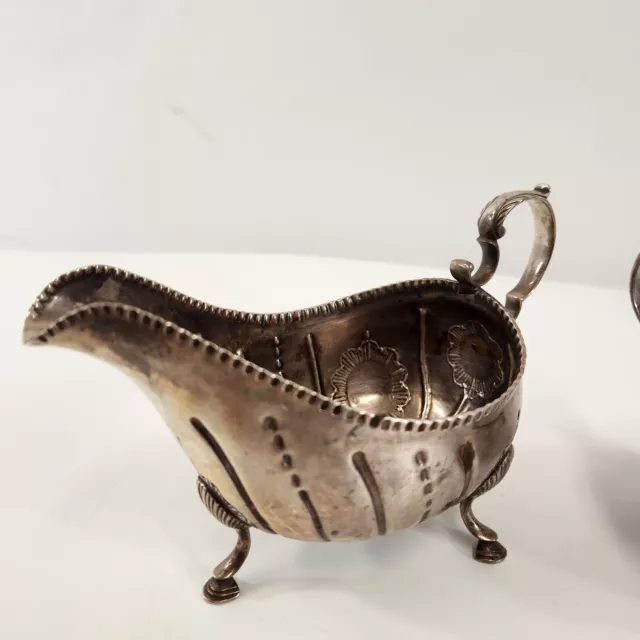 George III Silver Sauce Boats Matthew West Dublin Ireland c. 1780 Beaded Flutes 3