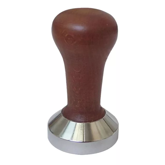 Coffee Espresso Tamper Press Tool Wood Handle Stainless Steel Flat Base 49-58mm