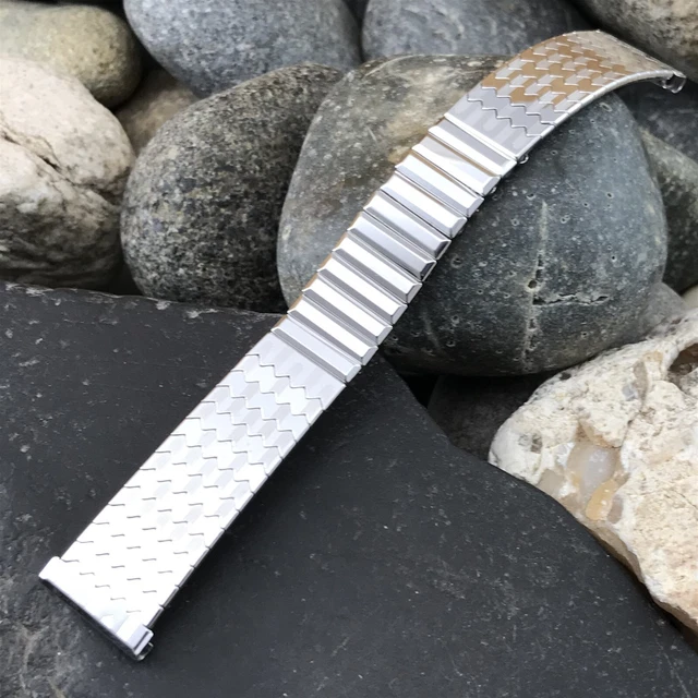 Kreisler USA White Gold-Filled nos 1960s Vintage Watch Band 19mm 17.25mm