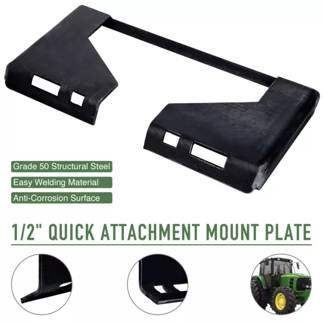 PREENEX 1/2 In. Thick Skidsteer Quick Tach Mount Plate Adapter Attachment HD