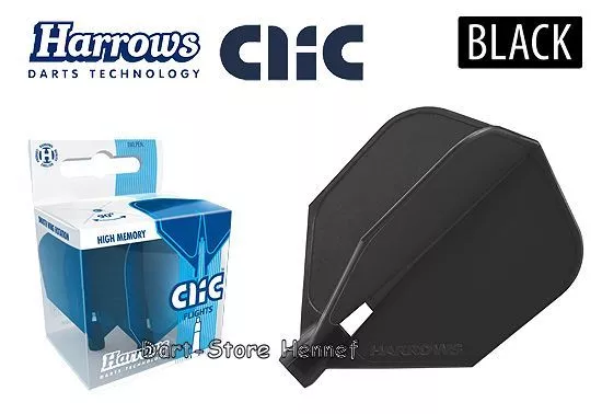 3 Dart Flights Harrows Clic, Black